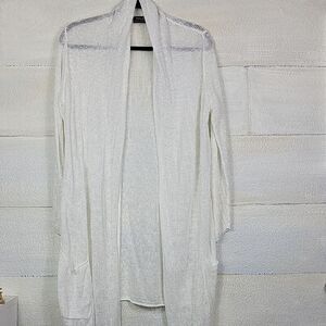 Ralph Lauren White Translucent Cardigan. Size M